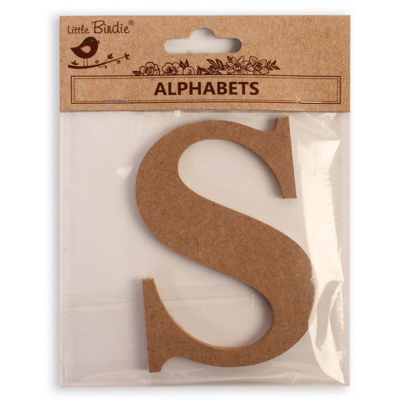 Little Birdie MDF Alphabets Upper Case 4" 1/Pkg