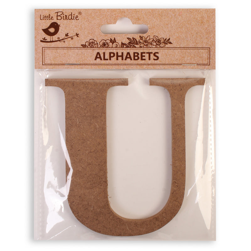 Little Birdie MDF Alphabets Upper Case 4" 1/Pkg