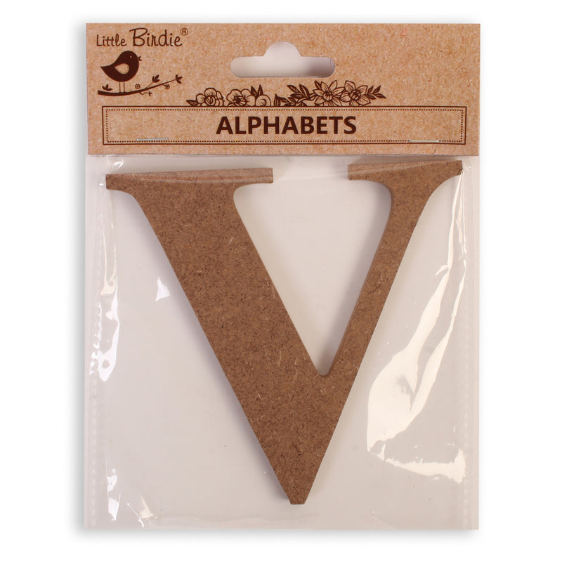 Little Birdie MDF Alphabets Upper Case 4" 1/Pkg