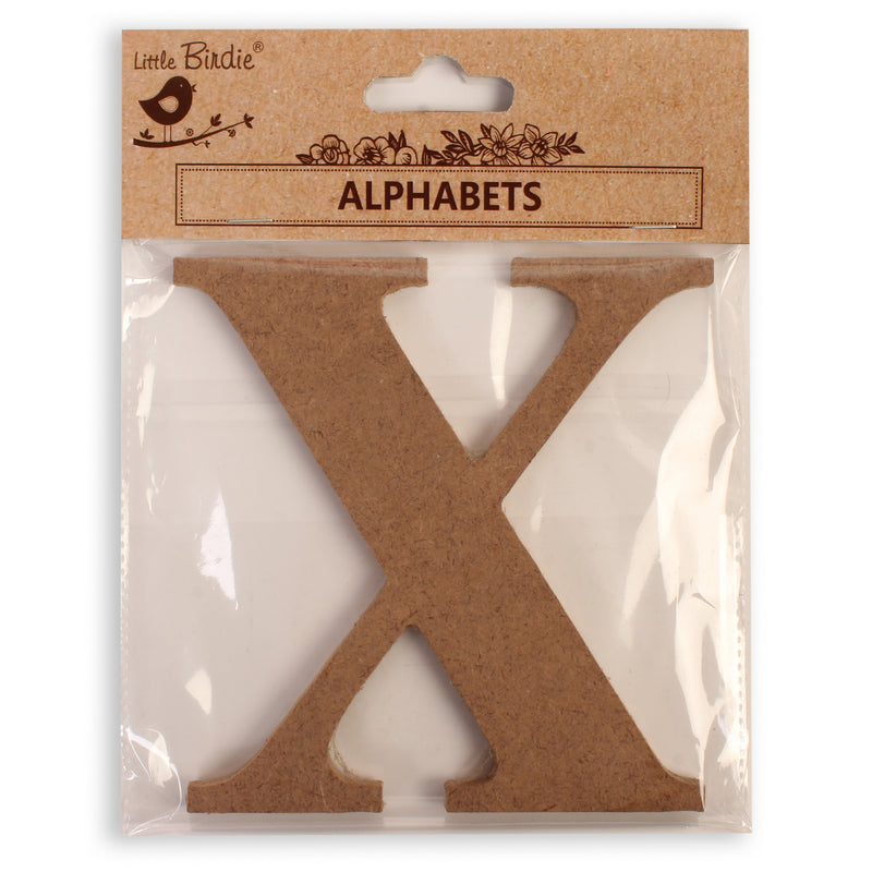 Little Birdie MDF Alphabets Upper Case 4" 1/Pkg