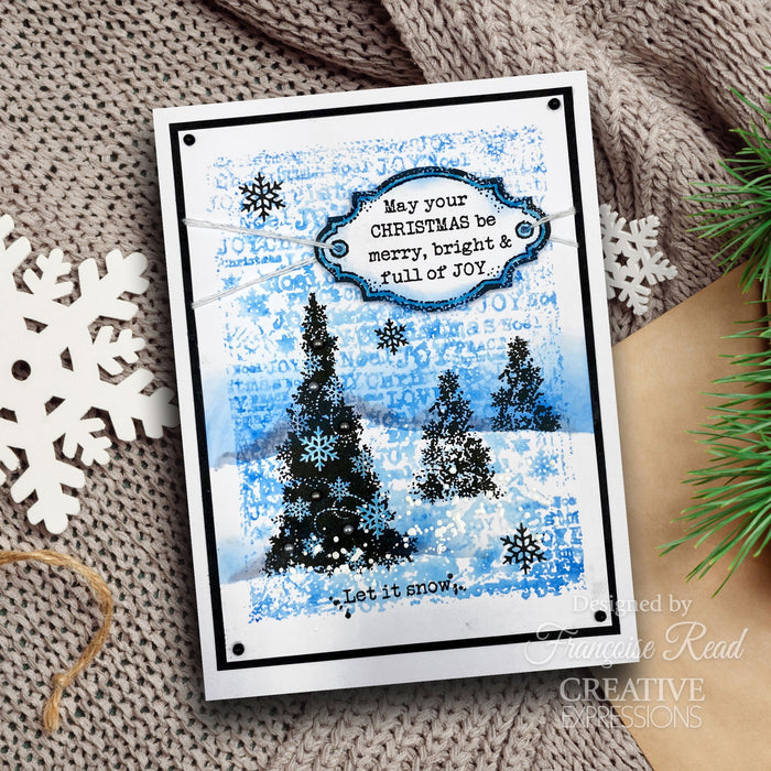 Woodware Clear Stamp 4"X6" | Snowflake Trees