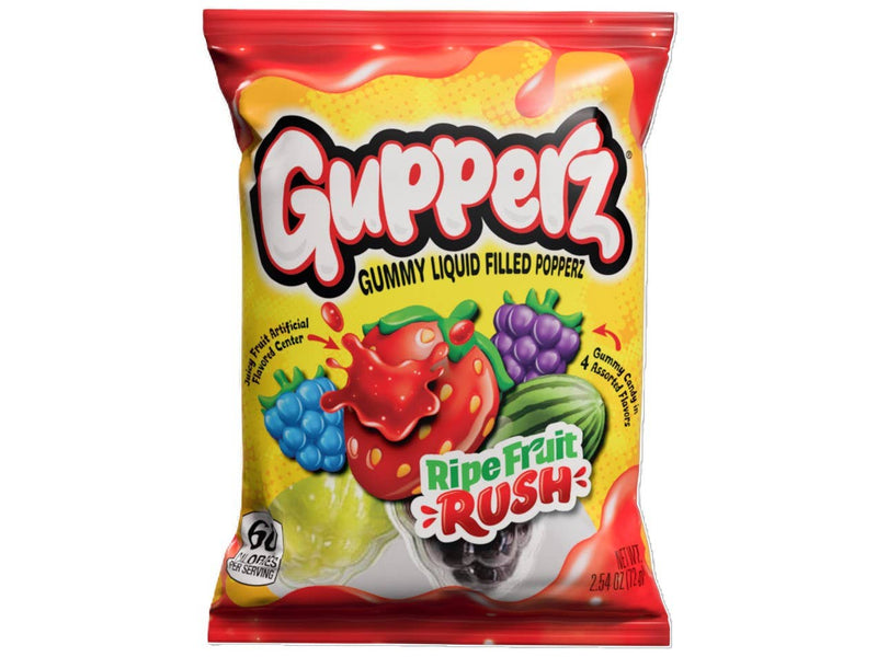 Gupperz Ripe Fruit Rush, Liquid Filled Gummy, 2.54oz