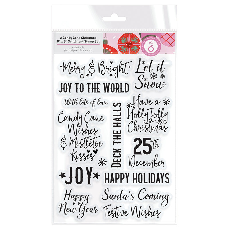 Tonic Studios Stamp Set A Candy Cane Christmas Sentiment