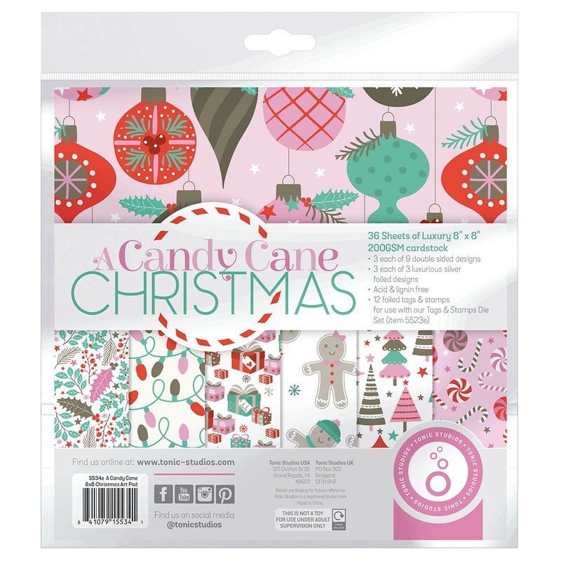 Tonic Studios Art Pad 8"X8" | A Candy Cane Christmas