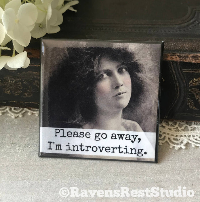 Raven's Rest Studio - Please Go Away, I'm Introverting. Fridge Magnet. 317