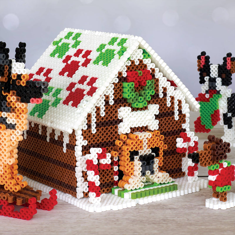Perler Beads Christmas Gingerbread Doghouse
