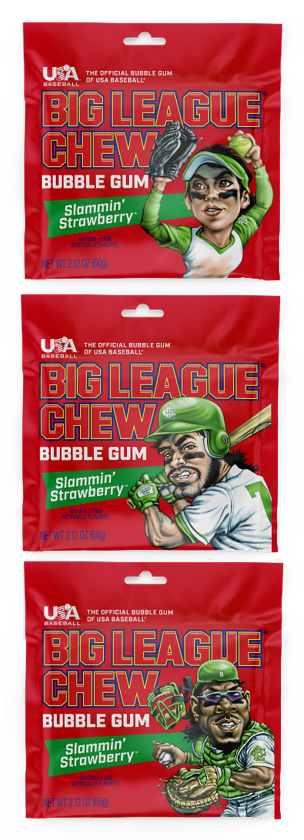 Big League Chew Slamming' Strawberry Gum