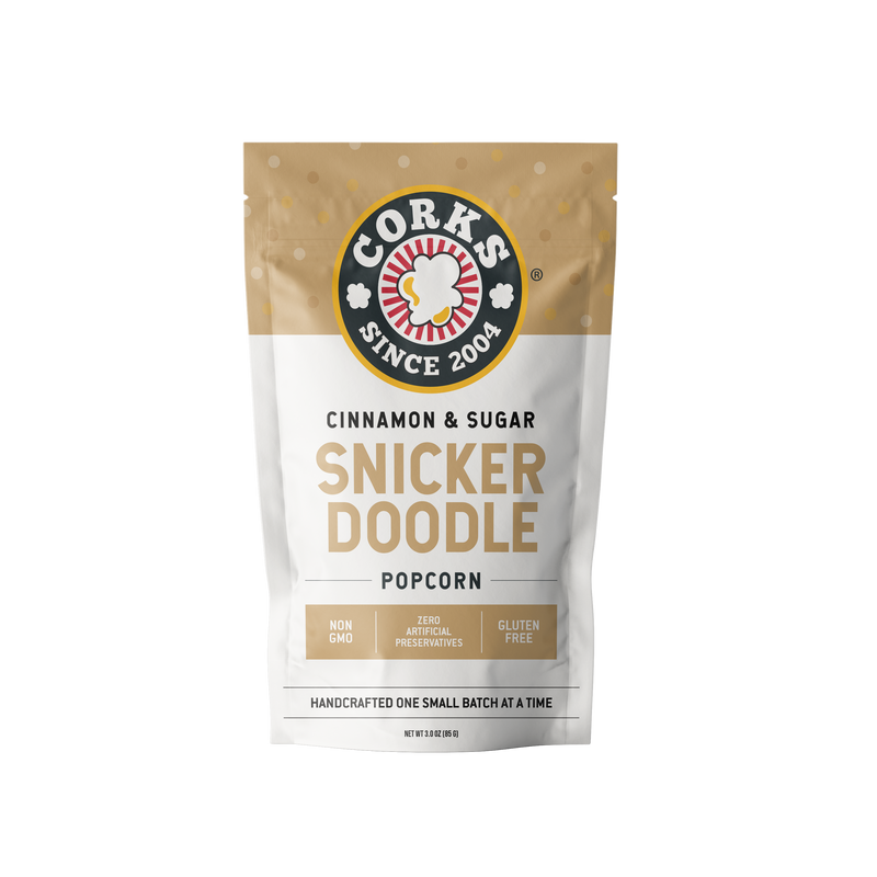 Corks Popcorn - Cinnamon and Sugar Snickerdoodle Popcorn - 3.0oz