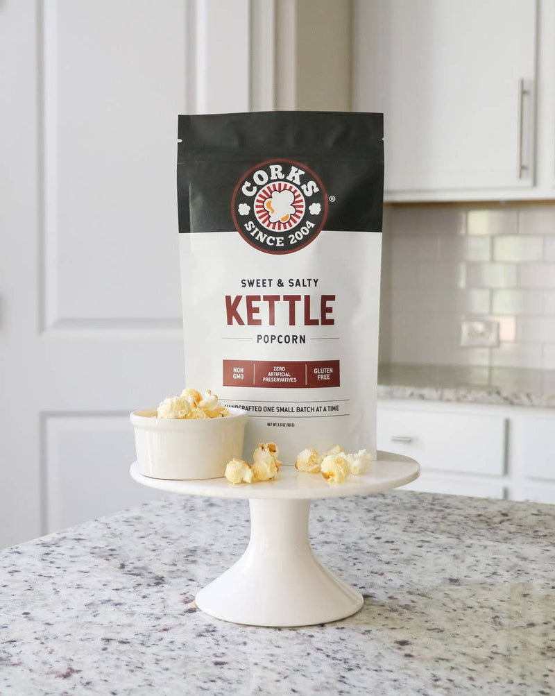 Corks Popcorn - Sweet and Salty Kettle Popcorn - 3.0 oz