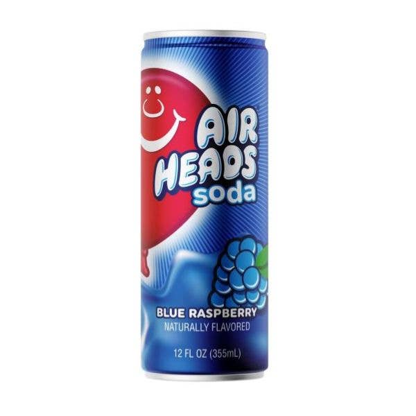 Airheads Soda - Blue Raspberry, 12oz can,
