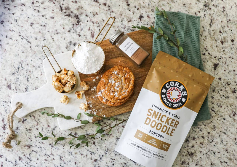 Corks Popcorn - Cinnamon and Sugar Snickerdoodle Popcorn - 3.0oz