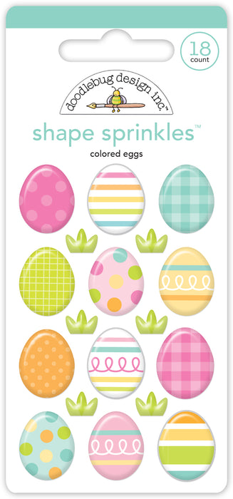 Doodlebug Sprinkles Adhesive Enamel Shapes | Colored Eggs