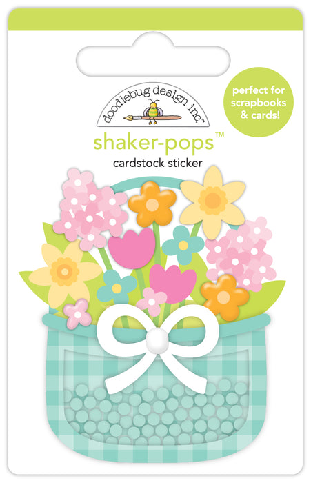 Doodlebug Shaker-Pops 3D Stickers | Blooming Baskets