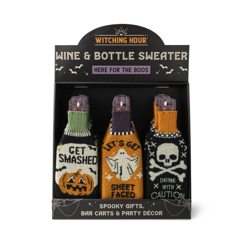 Halloween Witching Hour Wine & Bottle Sweaters