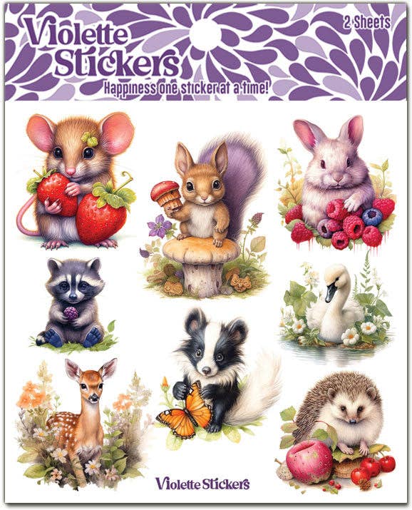 Strawberry Mice and Forest Friend |Stickers K351 | Violette Stickers