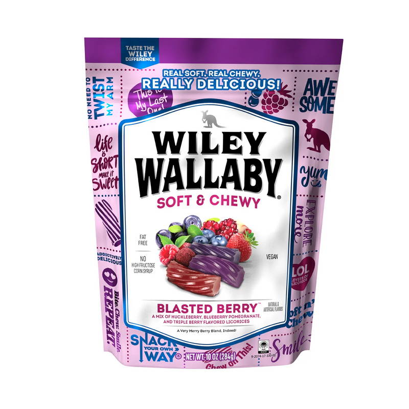 Wiley Wallaby Blasted Berry Licorice, 10oz Bag
