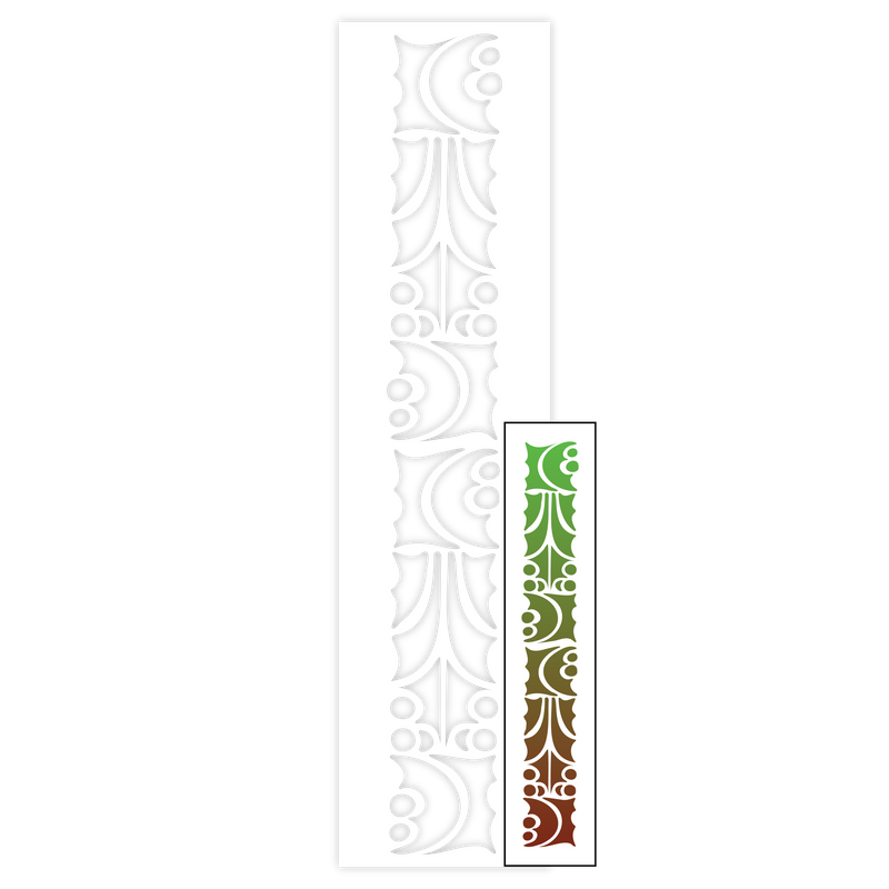 Holly Border Stencil
