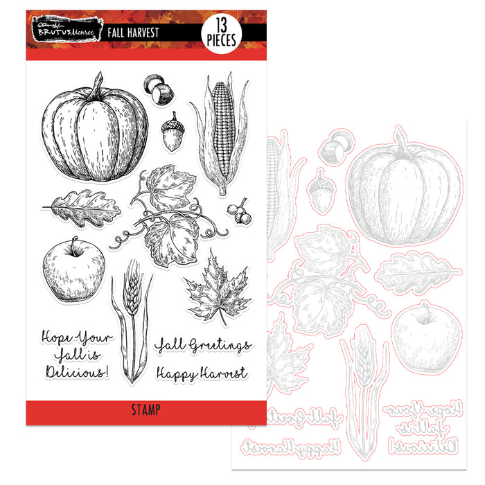 Fall Harvest 4x6 stamps and coordinating dies bundle