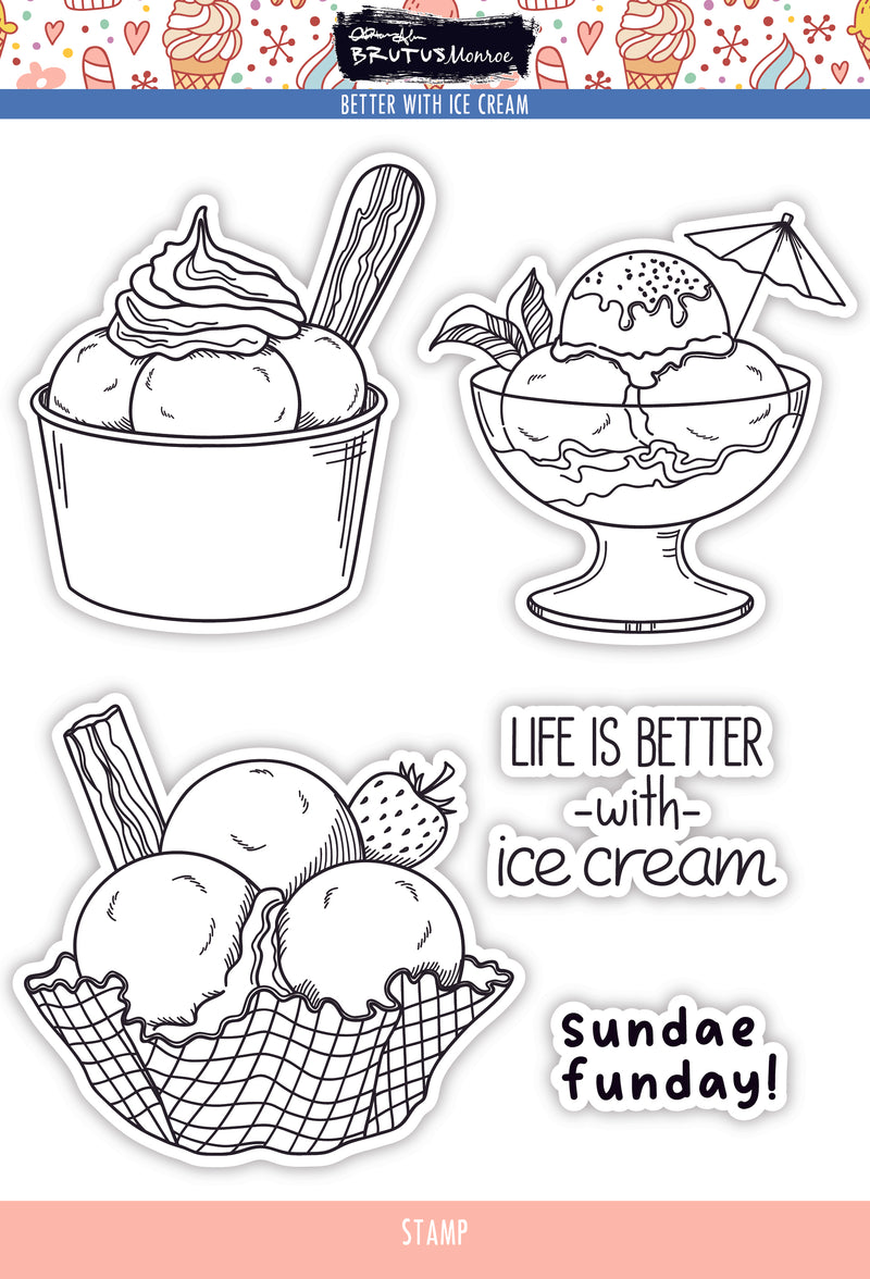 Better with Ice Cream | 6x8 Stamp Set