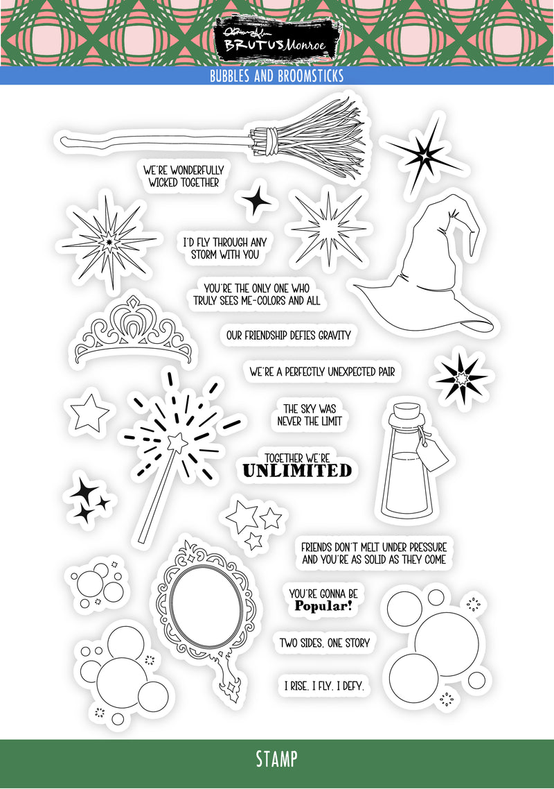 Bubbles and Broomsticks | 6x8 Stamp Set