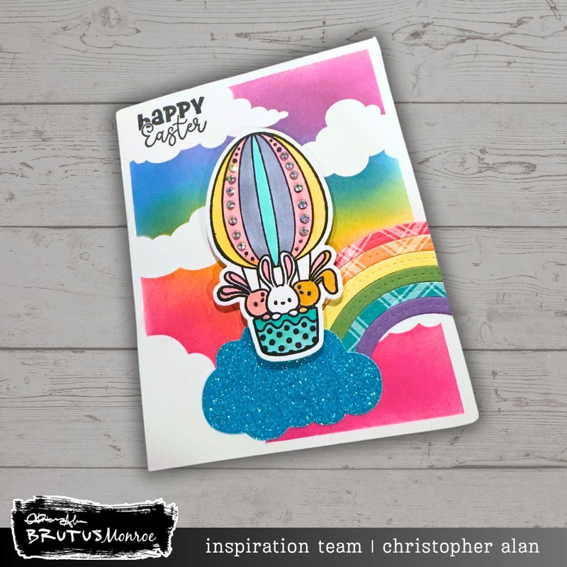 Flying Bunnies | 4x4 Stamp