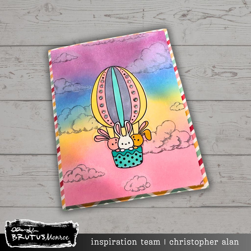 Flying Bunnies | 4x4 Stamp