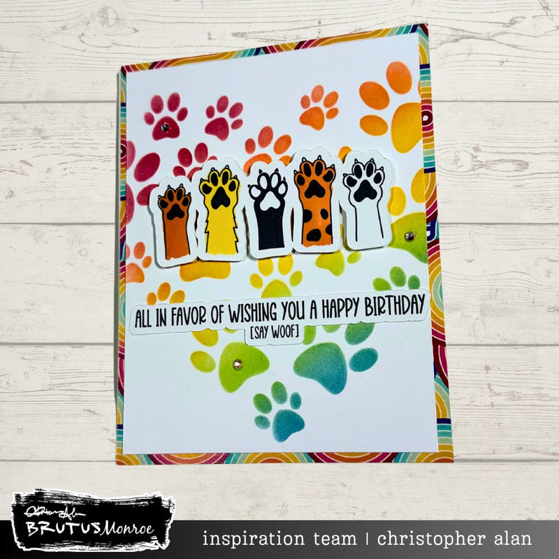 Heart Paw | Mixed Media Stencil