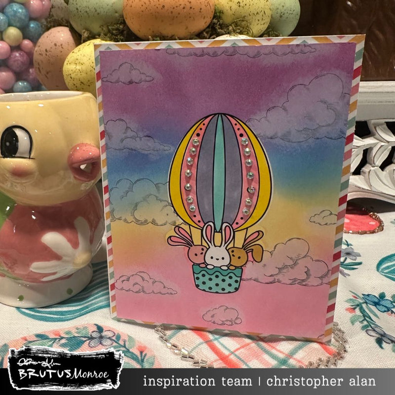 Flying Bunnies | 4x4 Stamp