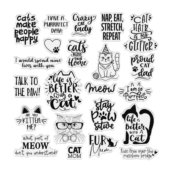 Pets Rule Clear Acrylic Stamps | Purrfect Cat