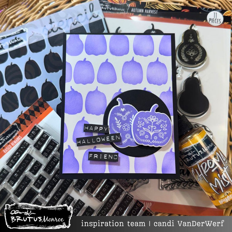 Pumpkin Glow | Mixed Media Stencil | Stencilpalooza Day 1