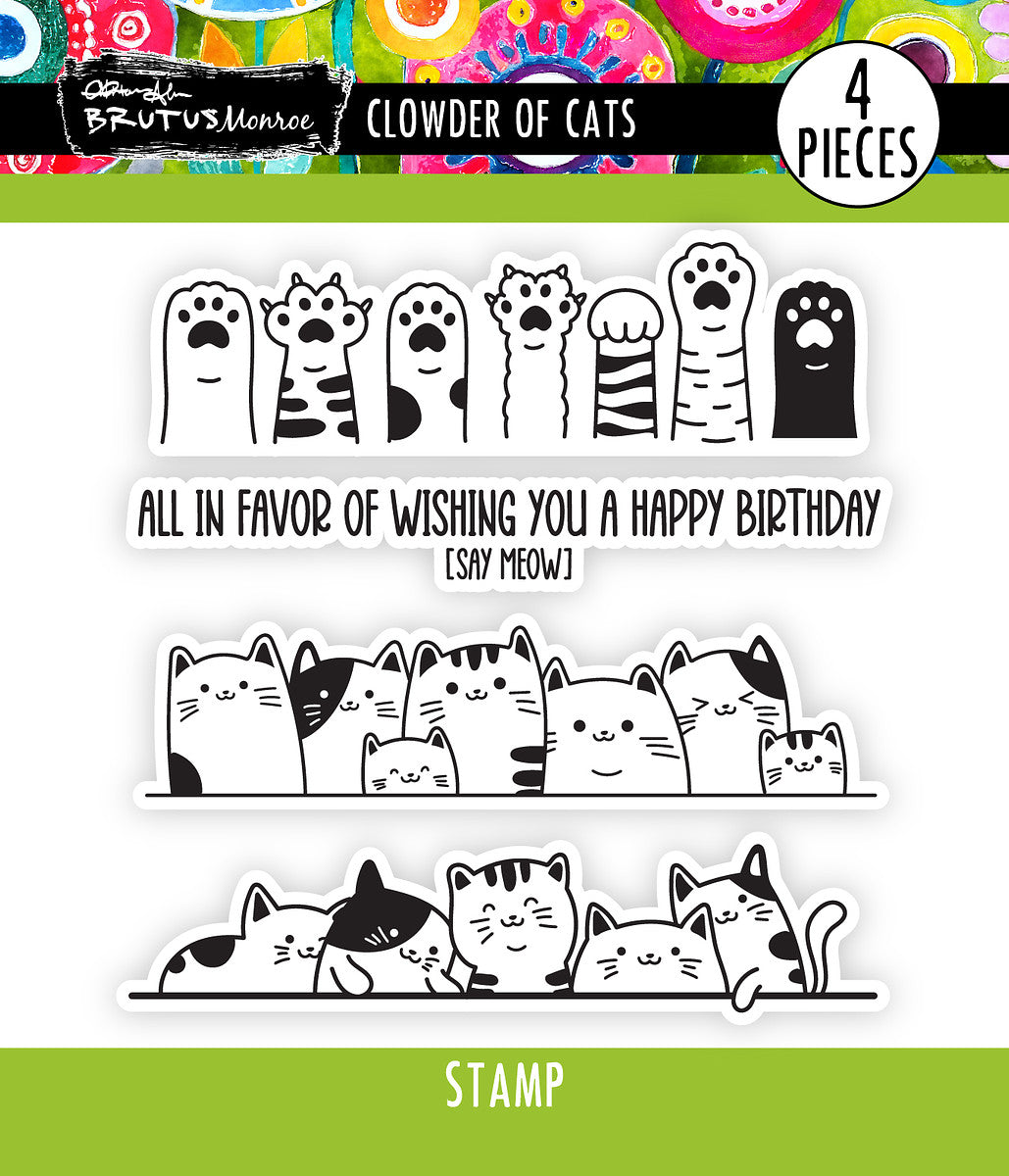 Clowder of Cats | 4x4 Stamp Set — Brutus Monroe