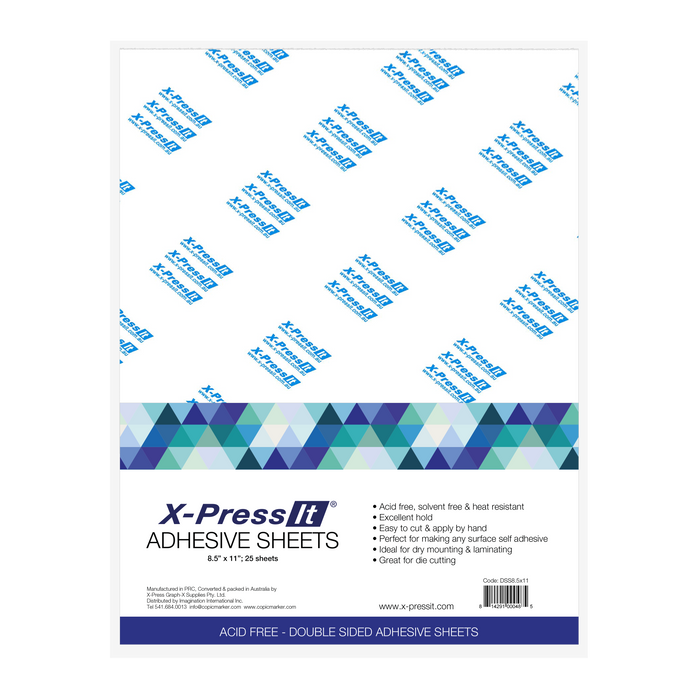 X-Press It Double Sided High Tack Adhesive Sheets, 8.5 X 11 inches, Package of 5