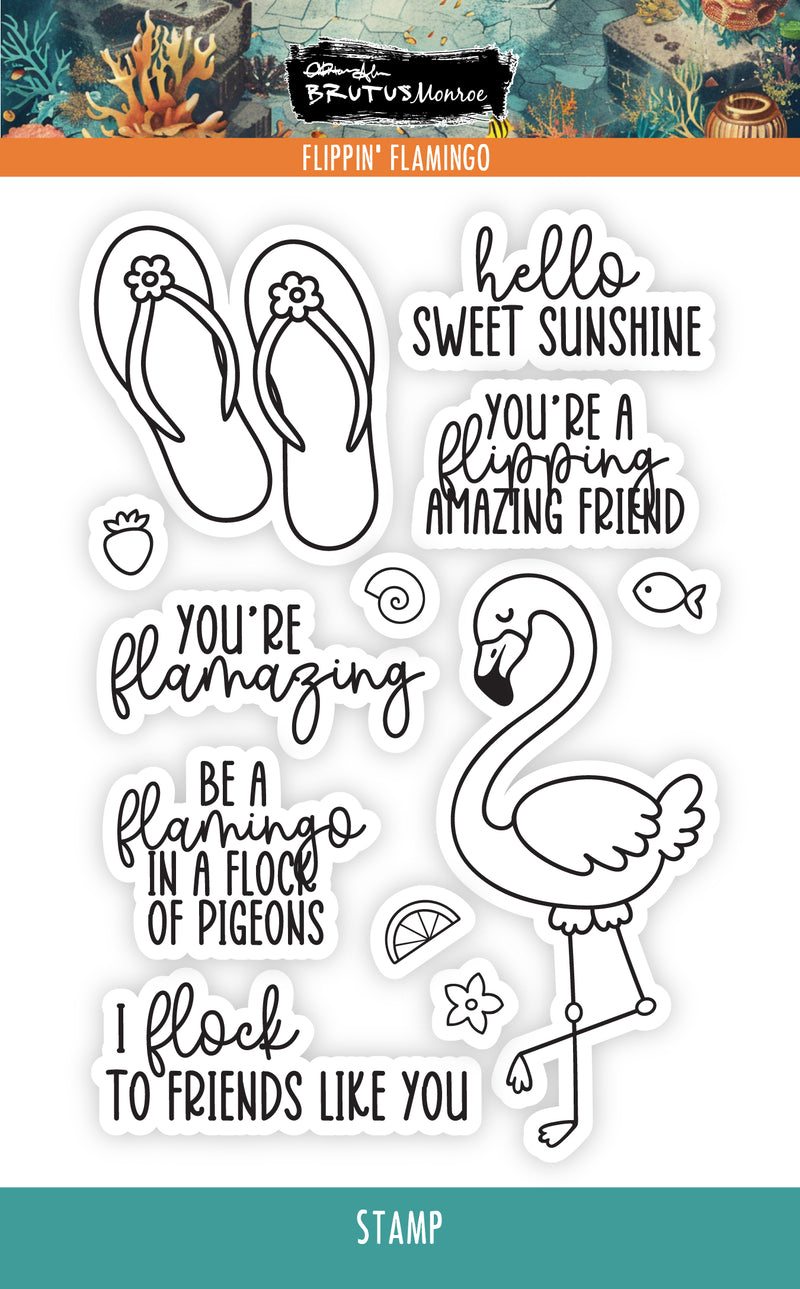 Flippin' Flamingo | 4x6 Stamp