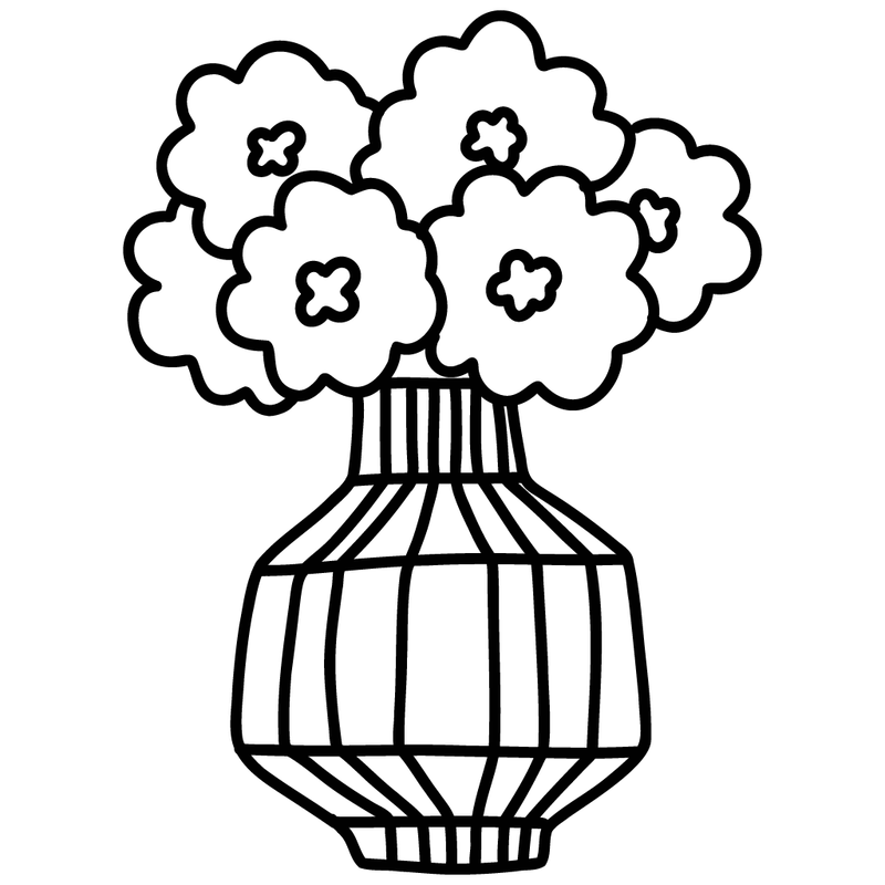 Flower Vase | 2x2 Stamp