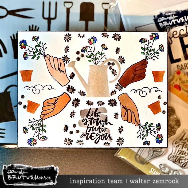 Gardening 101 | Mixed Media Stencil