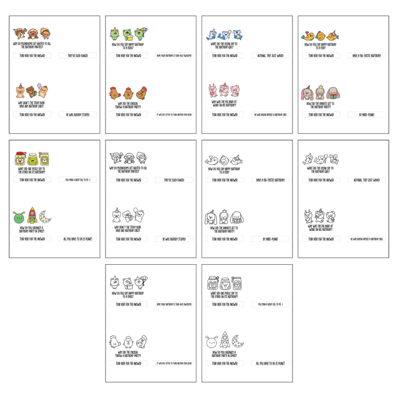 Birthday Jokes | Reveal Sheets