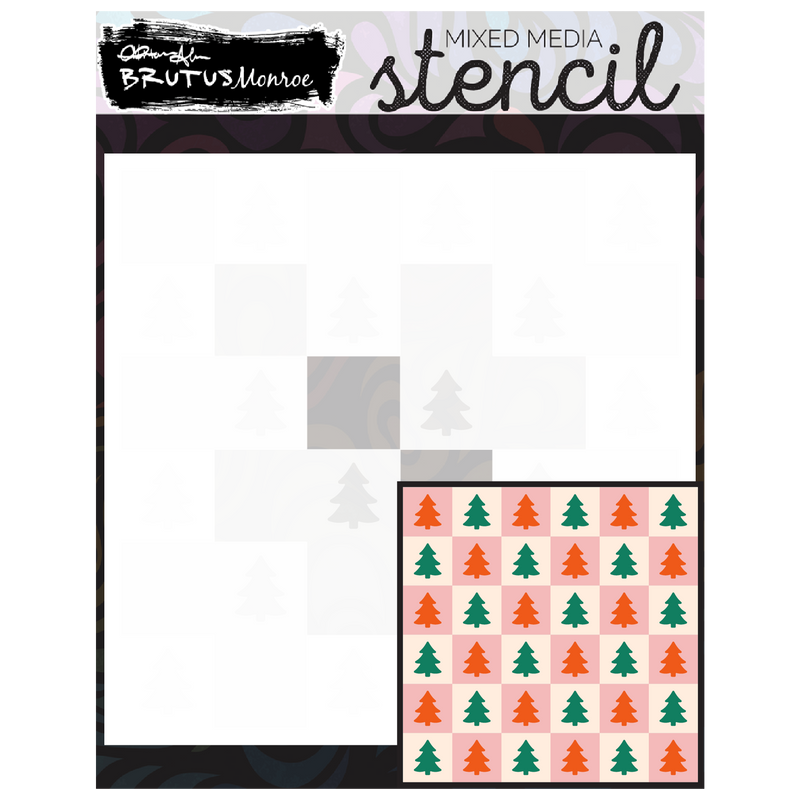 Groovy Trees | Mixed Media Layering Stencil