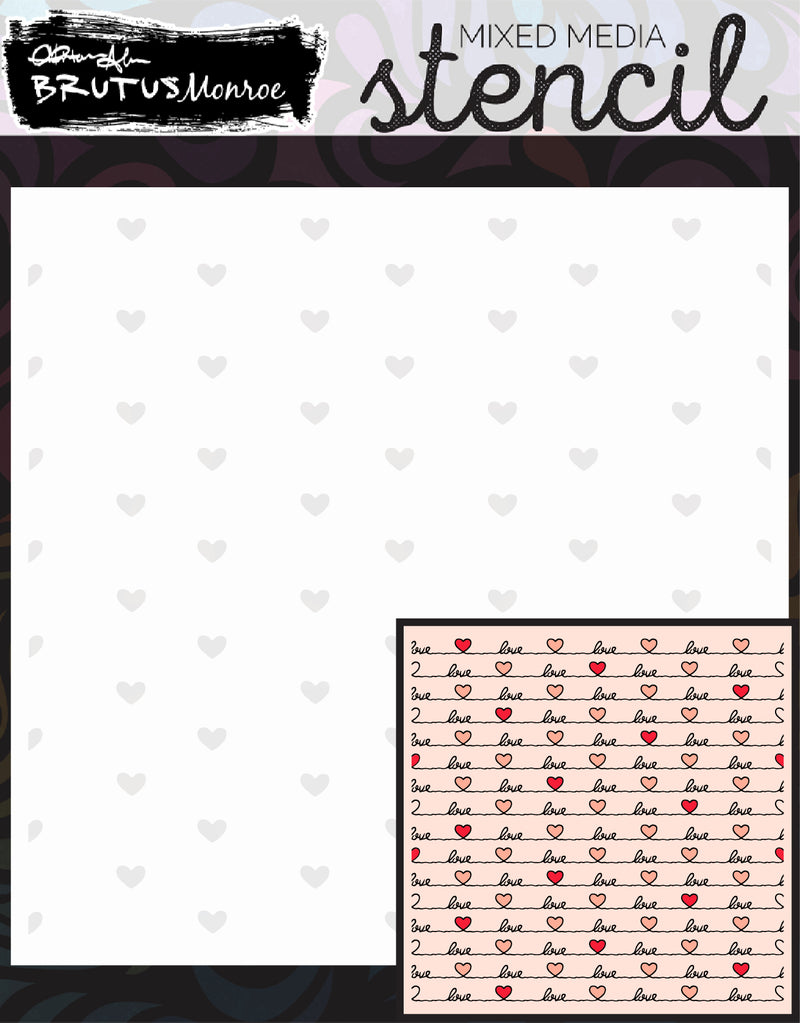 Handwritten Love | Mixed Media Coordinating Stencil