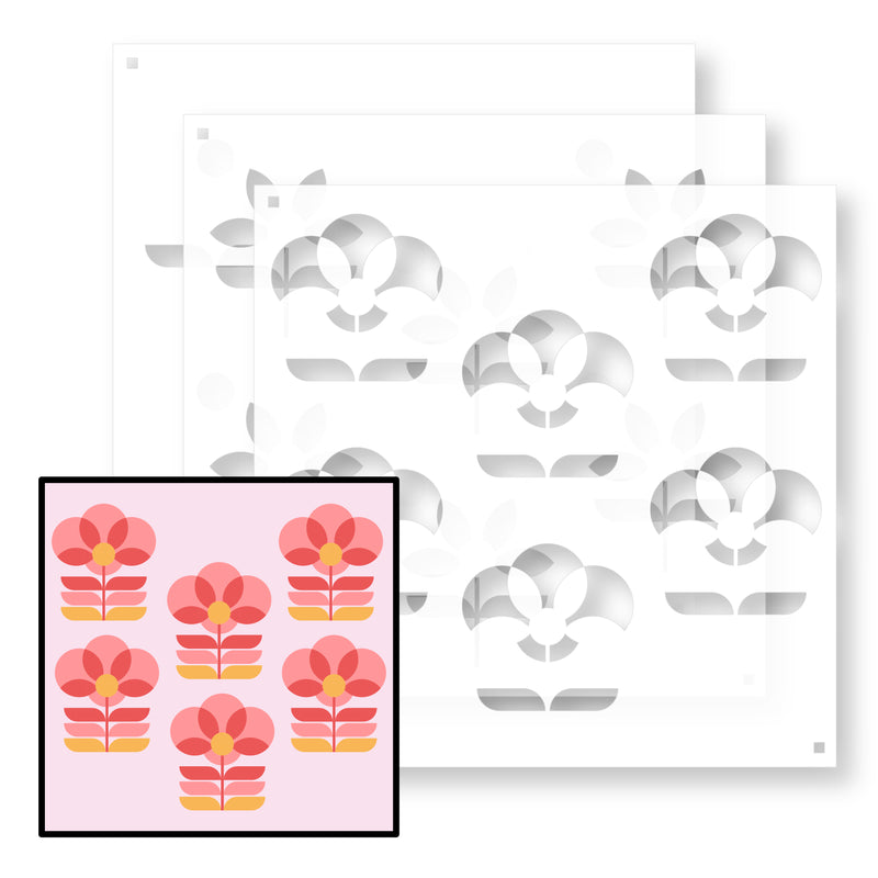 Retro Flowers | Layering Stencil