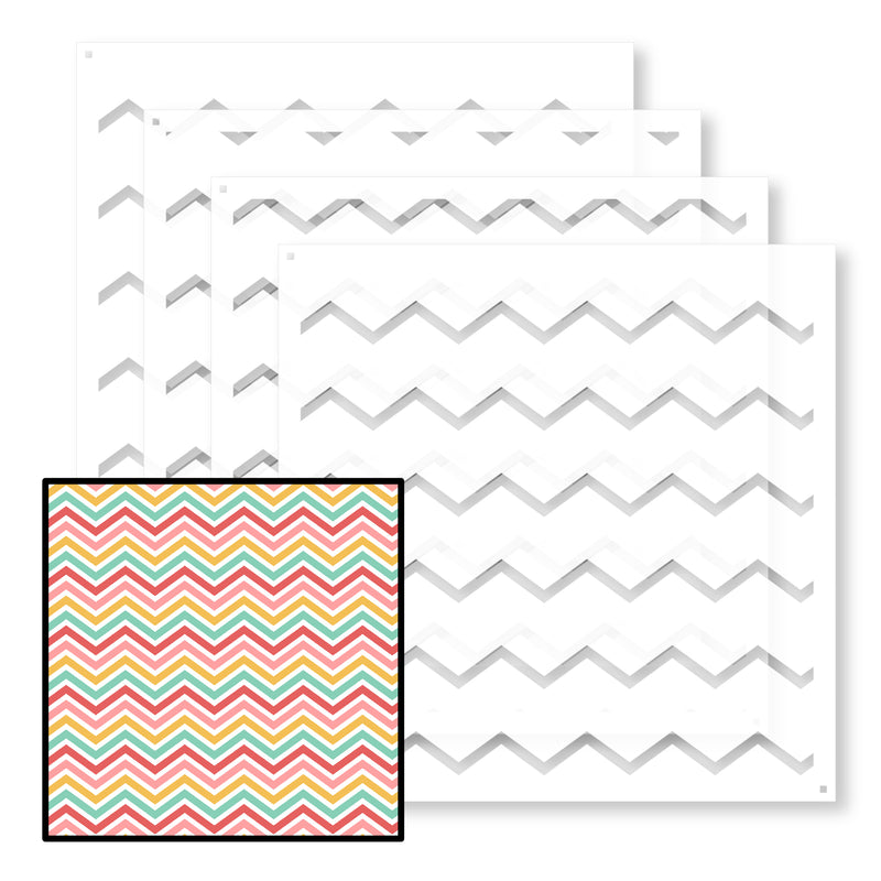 Spring Zig Zag | Mixed Media Layering Stencil