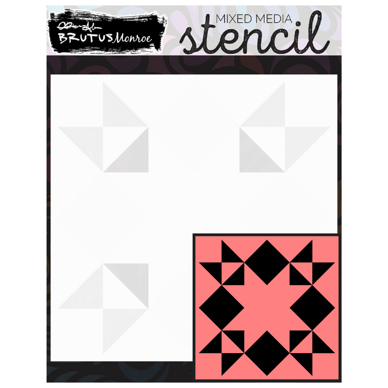 Rustic Patchwork | Mixed Media Layering Stencil