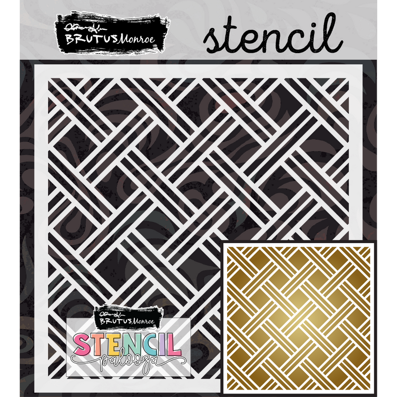 Basket Weave | Mixed Media Stencil | Stencilpalooza Day 13