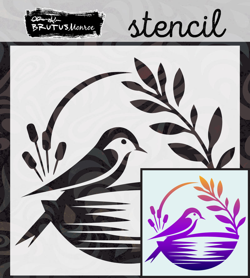 Bird Bath | Mixed Media Stencil