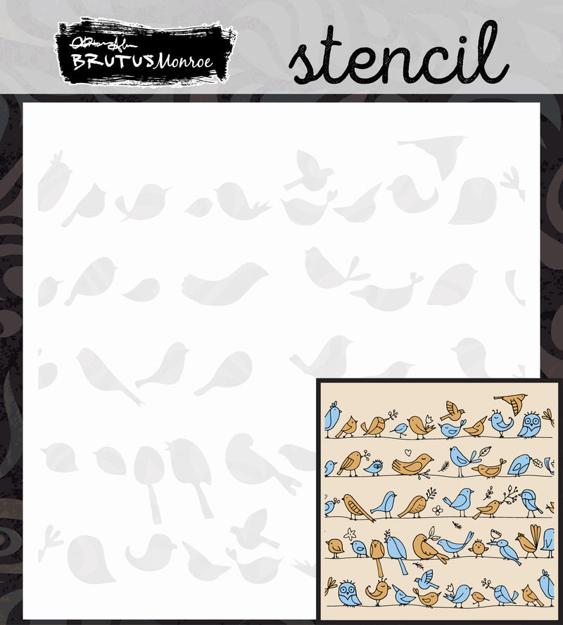 Bird on a Wire | Coordinating Mixed Media Layering Stencil