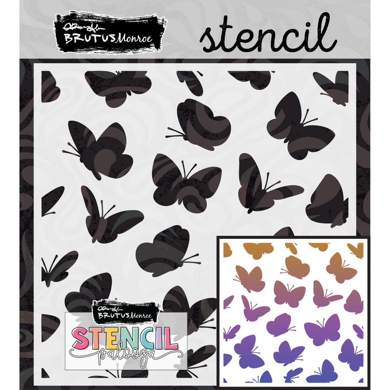 Butterfly Swarm | Mixed Media Stencil | Stencilpalooza Day 14