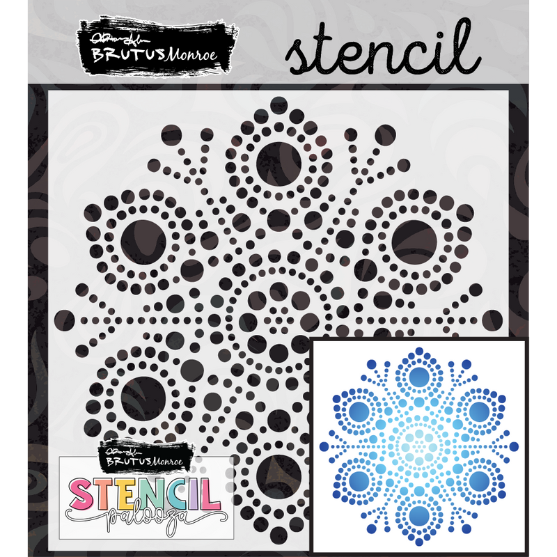 Circleflake | Mixed Media Stencil | Stencilpalooza Day 7