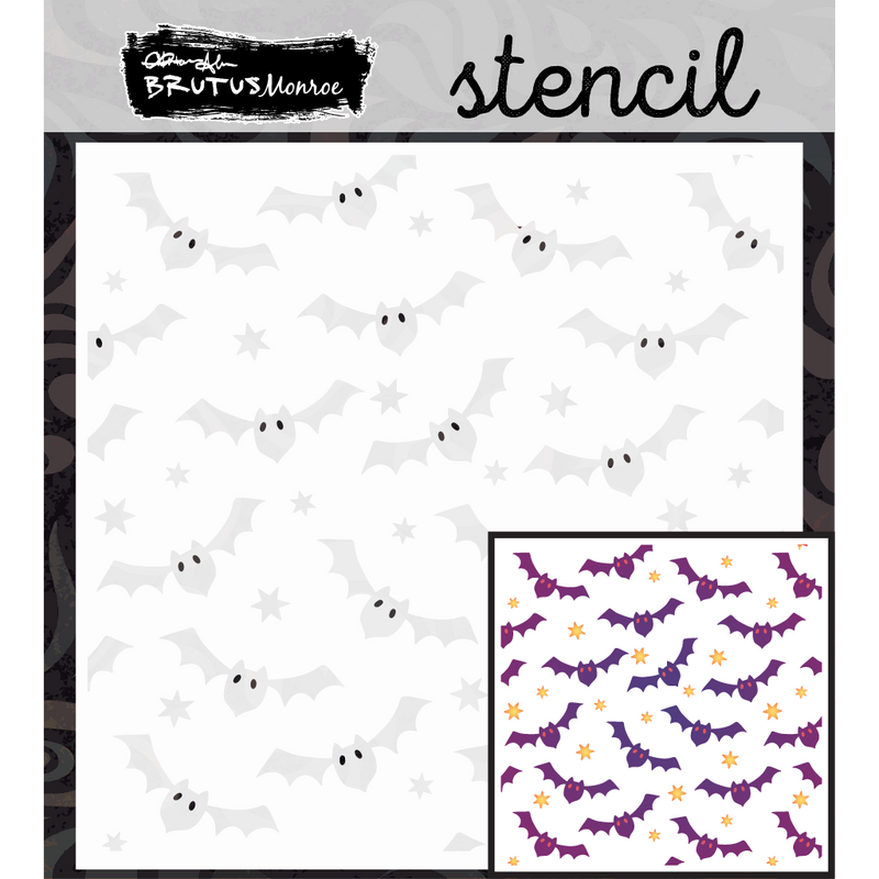 Cloud of Bats | Mixed Media Layering Stencil