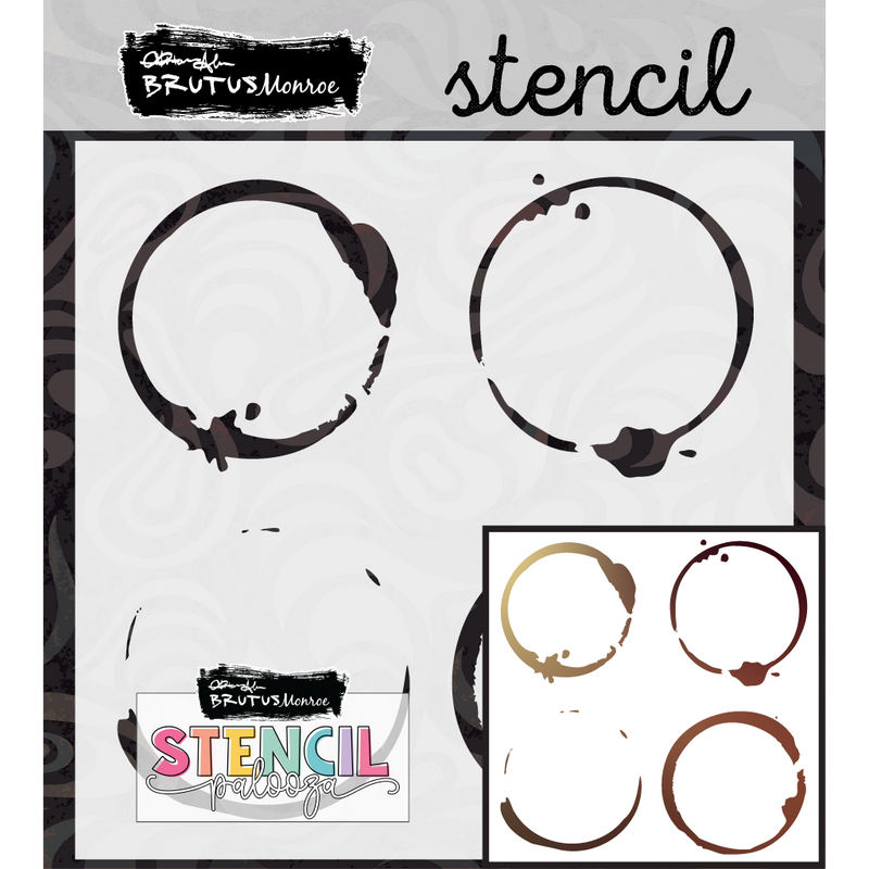 Coffee Rings | Mixed Media Stencil | Stencilpalooza Day 19