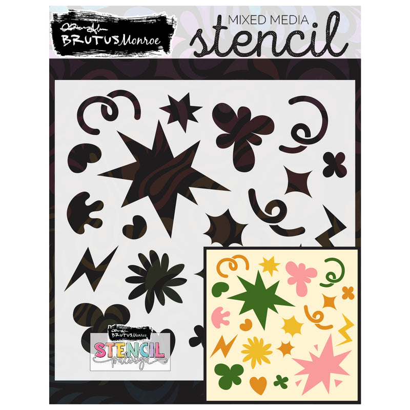 Stencilpalooza | Day 2 | Doodle Pop | Mixed Media Stencil