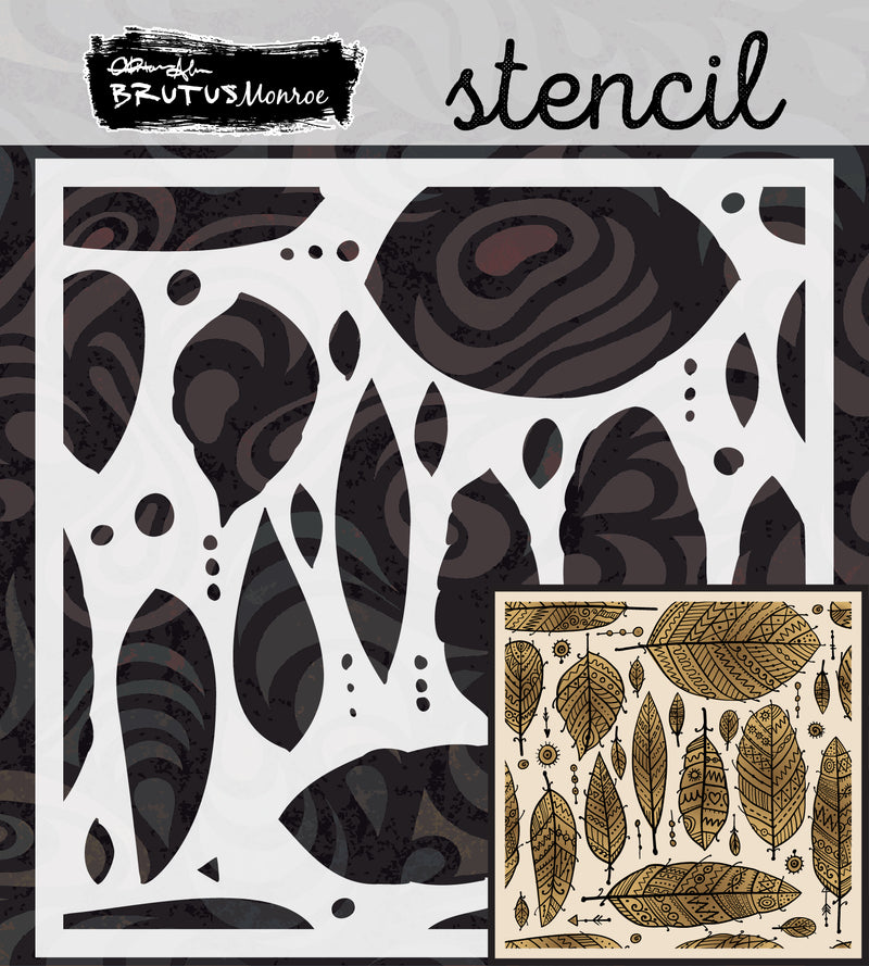 Feathered Doodle | Coordinating Mixed Media Stencil